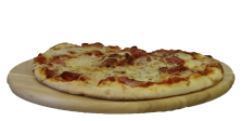 tomate-mozzarella-jambon d’épaule-salami piquant-gorgonzola-oignons