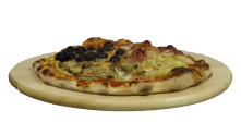 tomate-mozzarella-jambon d’épaule-champignons-olives n. -artichauts